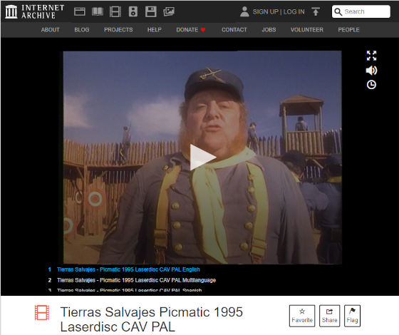 El vídeo digitalizado de Tierras Salvajes está disponible públicamente en Internet Archive.