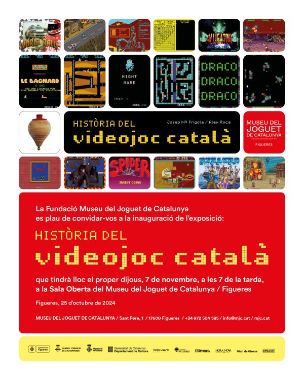 Cartel de la exposición «Història del videojoc català», en el Museu del Joguet de Catalunya.