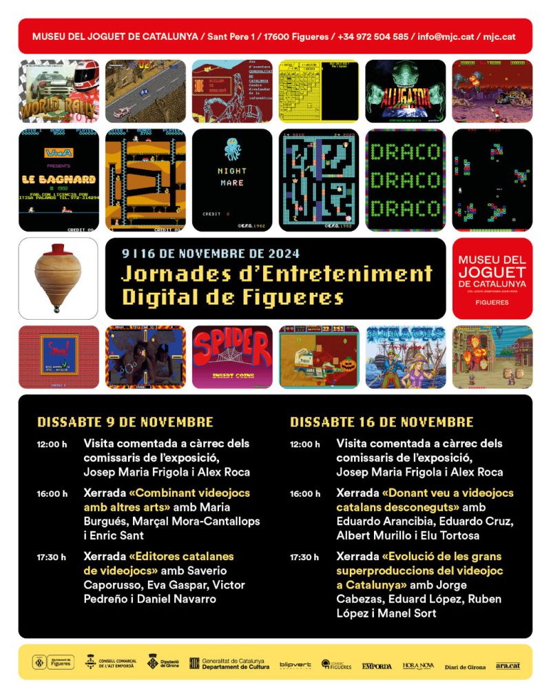 Cartel «II Jornades d'entreteniment digital de Figueres. JEDF 2024», en el Museu del Joguet de Catalunya.