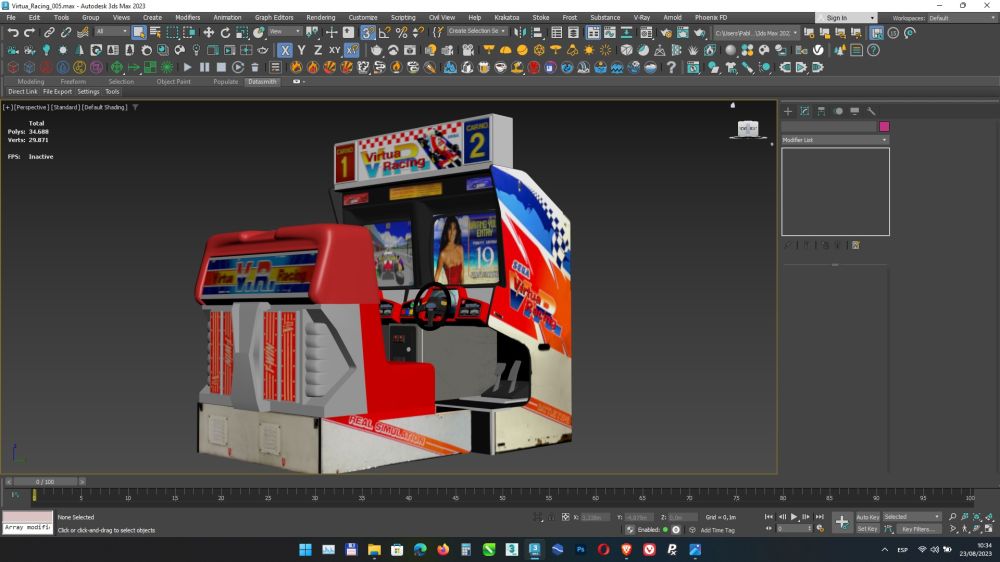 Proceso de modelado del arcade Virtua Racing. Imagen: Pablo Rops/AWM.